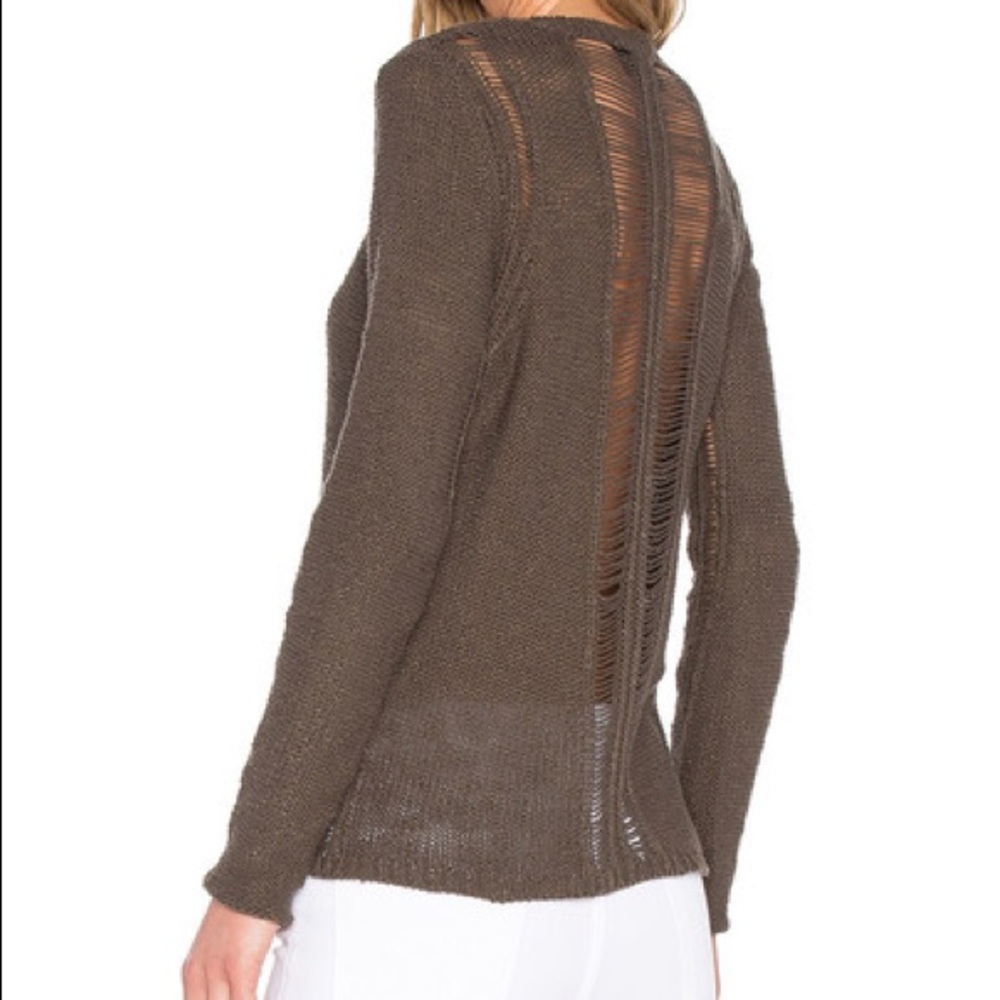 LINE Olive Knitted Cotton Linen Blend Sweater